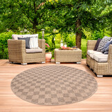 Sahara Rond Buitenkleed Jute-Look Weerbestendig Vloerkleed Beige