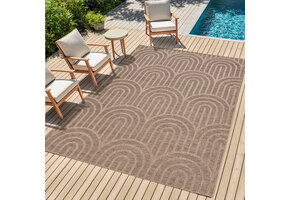 Sahara Japandi Buitenkleed Jute-Look Weerbestendig Vloerkleed Beige