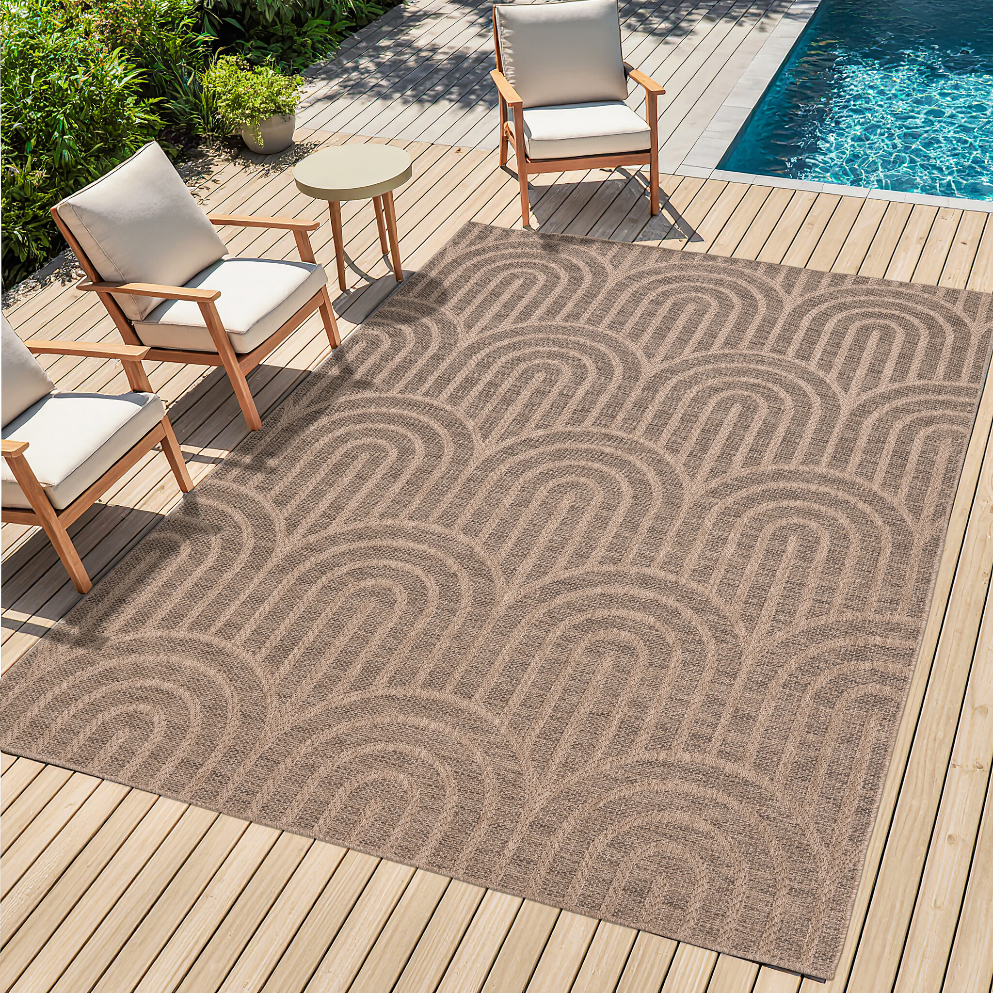 Sahara Japandi Buitenkleed Jute-Look Weerbestendig Vloerkleed Beige