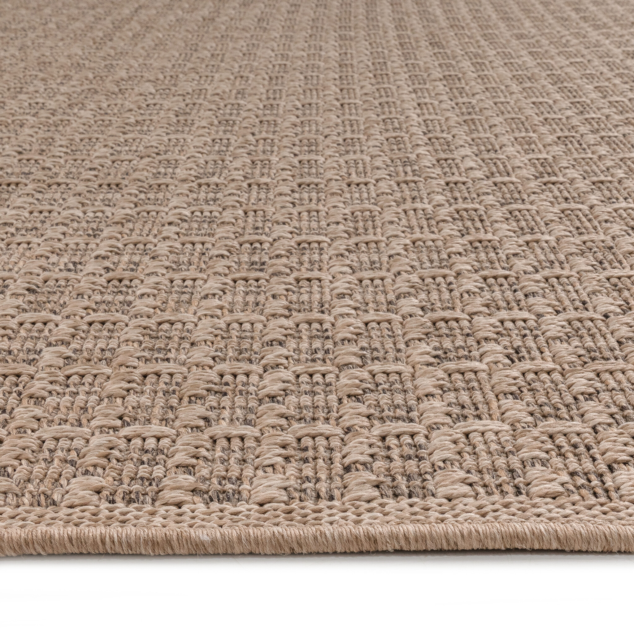 Sahara Uni Rond Buitenkleed Jute-Look Weerbestendig Vloerkleed Beige