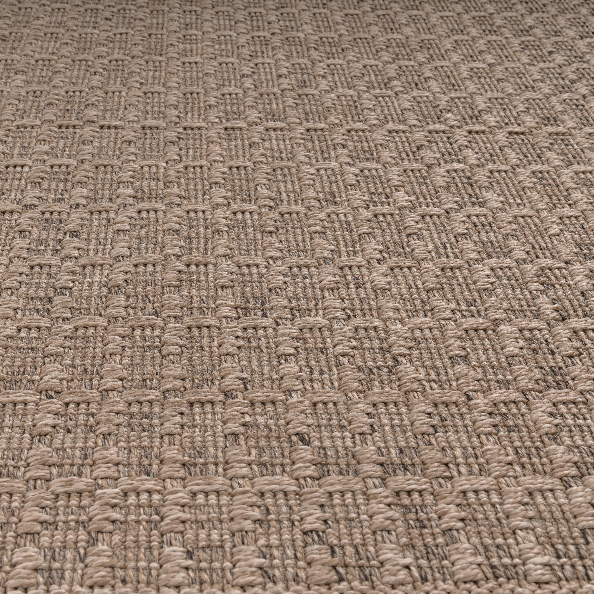 Sahara Uni Rond Buitenkleed Jute-Look Weerbestendig Vloerkleed Beige