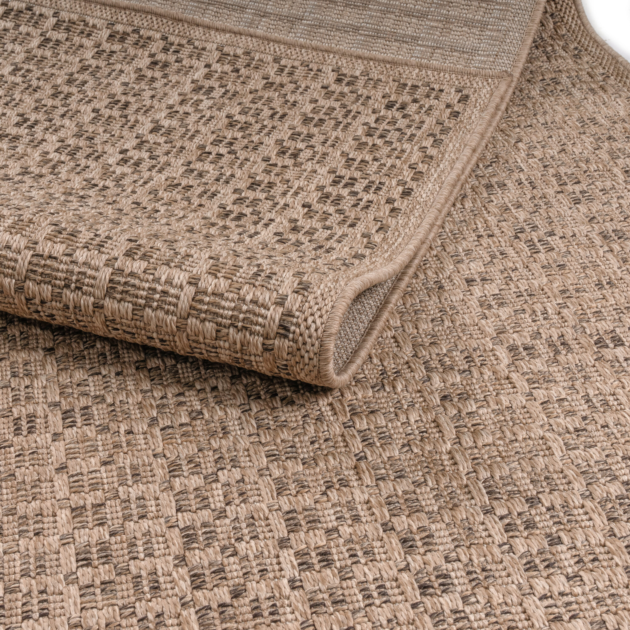 Sahara Uni Rond Buitenkleed Jute-Look Weerbestendig Vloerkleed Beige
