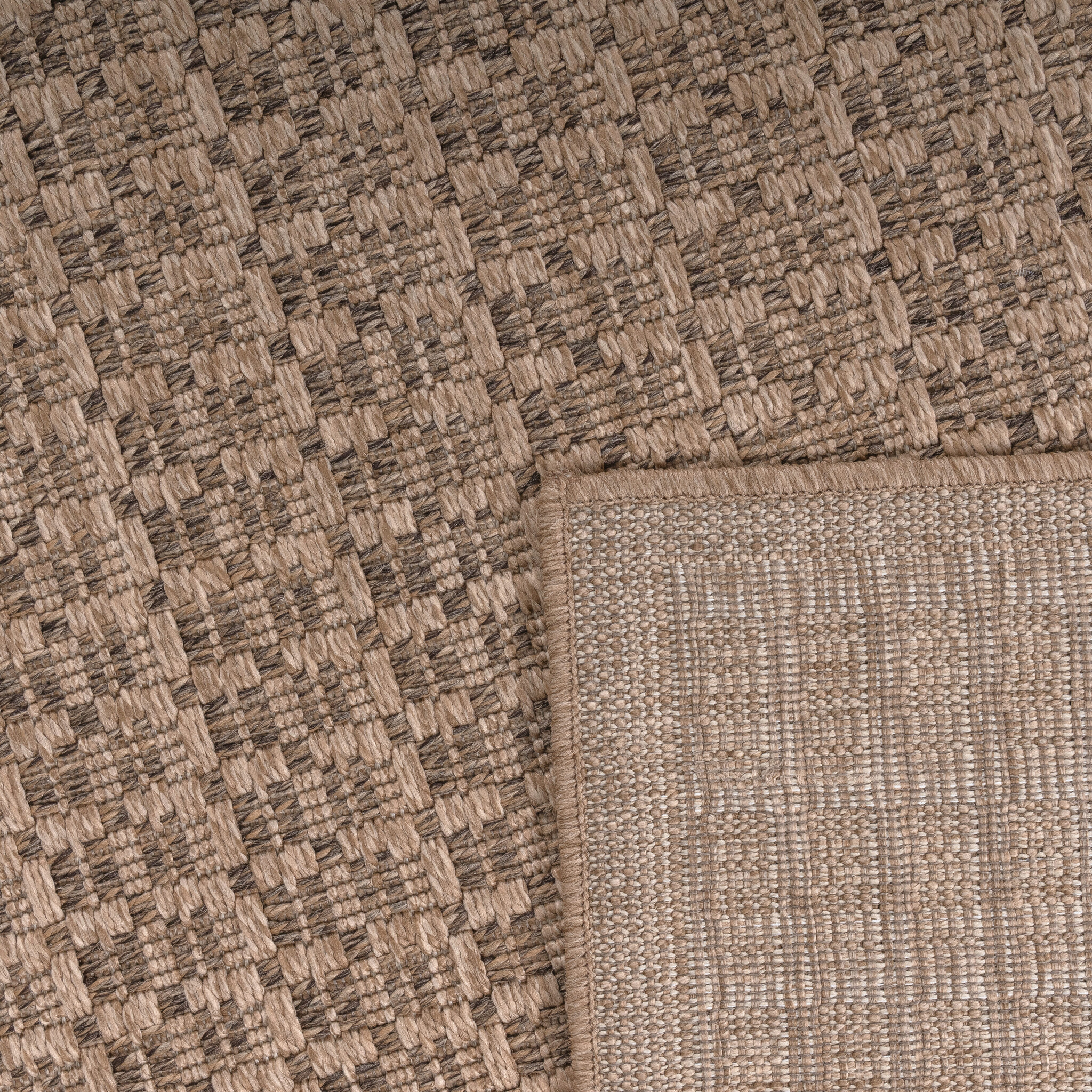 Sahara Uni Rond Buitenkleed Jute-Look Weerbestendig Vloerkleed Beige