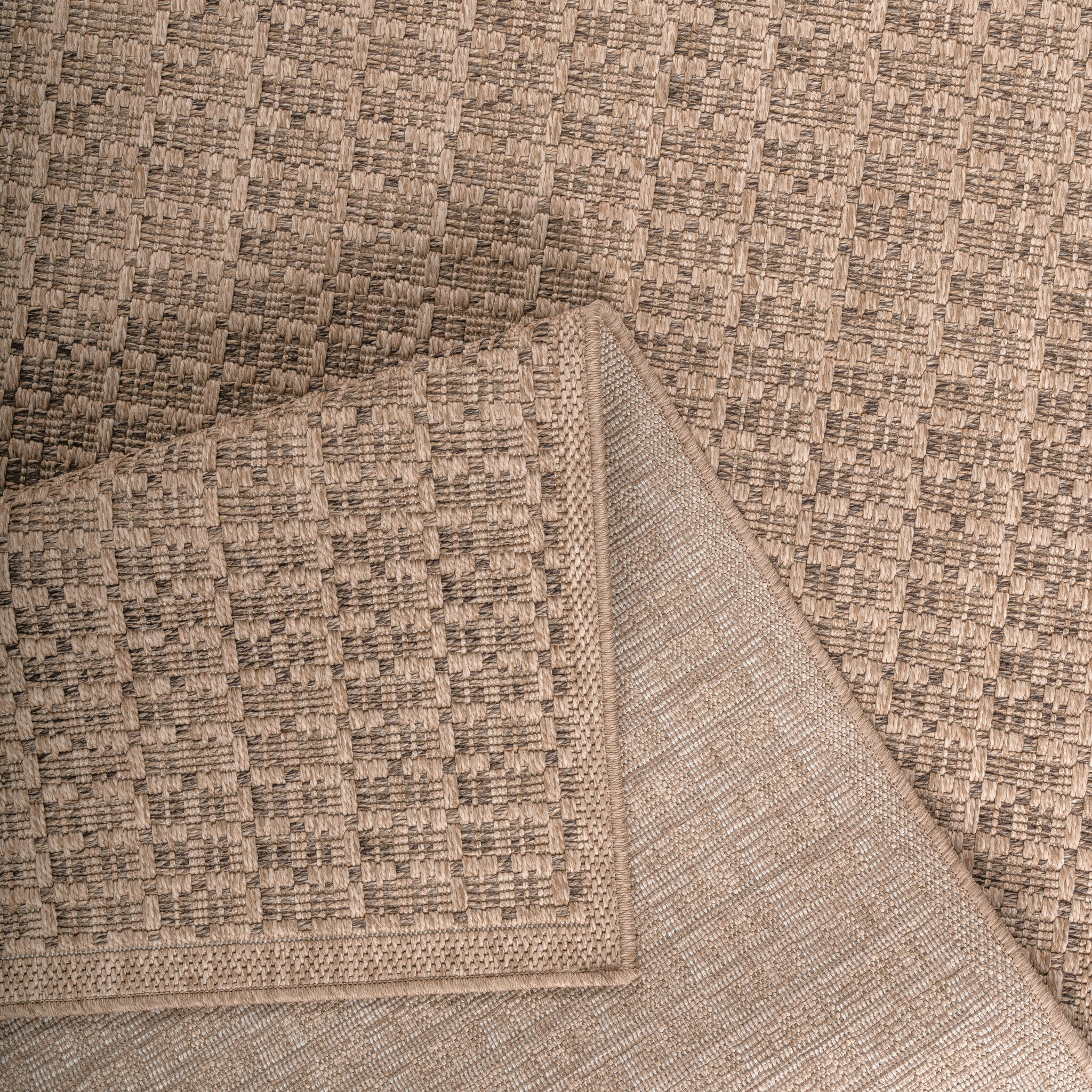Sahara Uni Rond Buitenkleed Jute-Look Weerbestendig Vloerkleed Beige