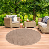 Sahara Rond Buitenkleed Jute-Look Weerbestendig Vloerkleed Beige