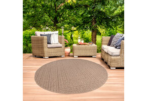 Sahara Rond Buitenkleed Jute-Look Weerbestendig Vloerkleed Beige