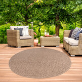 Sahara Japandi Rond Buitenkleed Jute-Look Weerbestendig Vloerkleed Beige