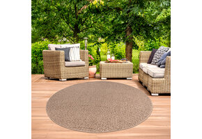 Sahara Japandi Rond Buitenkleed Jute-Look Weerbestendig Vloerkleed Beige