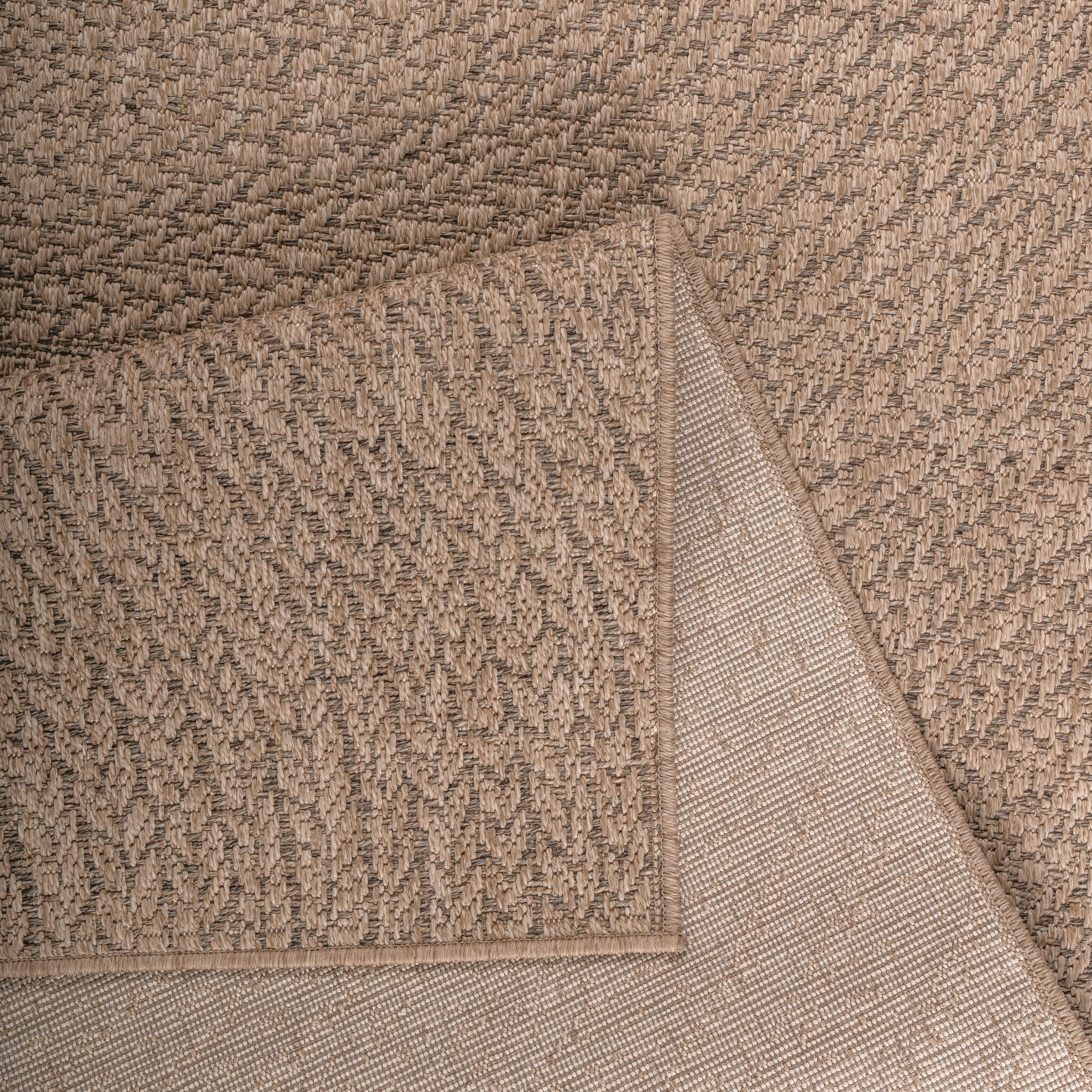 Sahara Japandi Rond Buitenkleed Jute-Look Weerbestendig Vloerkleed Beige