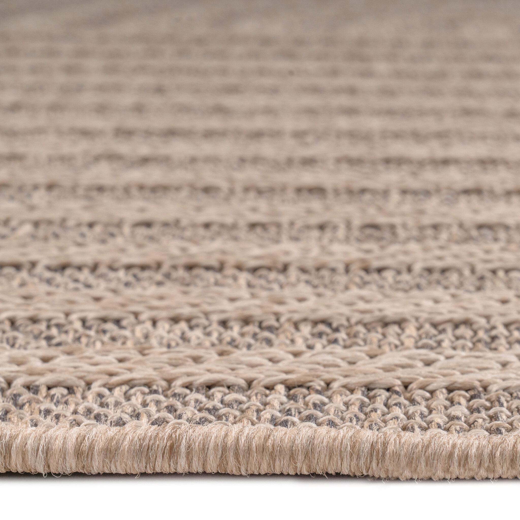 Sahara Japandi Rond Buitenkleed Jute-Look Weerbestendig Vloerkleed Beige