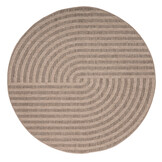 Sahara Japandi Rond Buitenkleed Jute-Look Weerbestendig Vloerkleed Beige