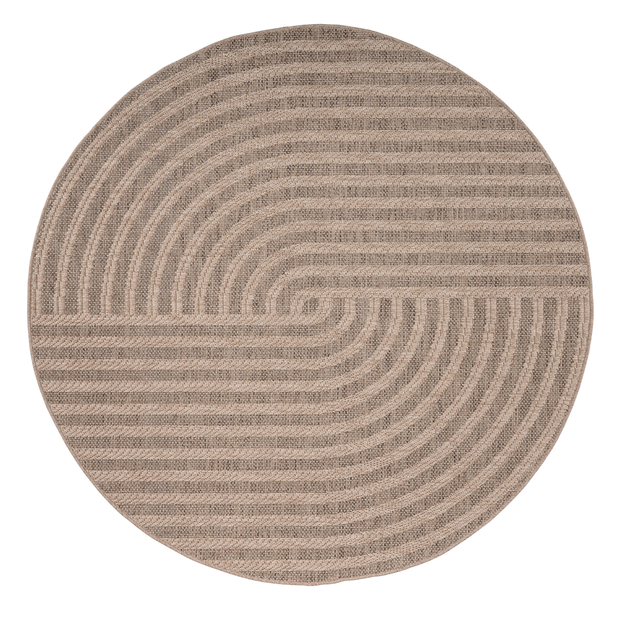 Sahara Japandi Rond Buitenkleed Jute-Look Weerbestendig Vloerkleed Beige
