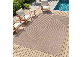 Sahara Japandi Buitenkleed Jute-Look Weerbestendig Vloerkleed Beige