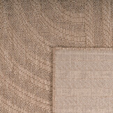Sahara Japandi Rond Buitenkleed Jute-Look Weerbestendig Vloerkleed Beige Zwart
