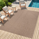 Sahara Japandi Buitenkleed Jute-Look Weerbestendig Vloerkleed Beige Zwart
