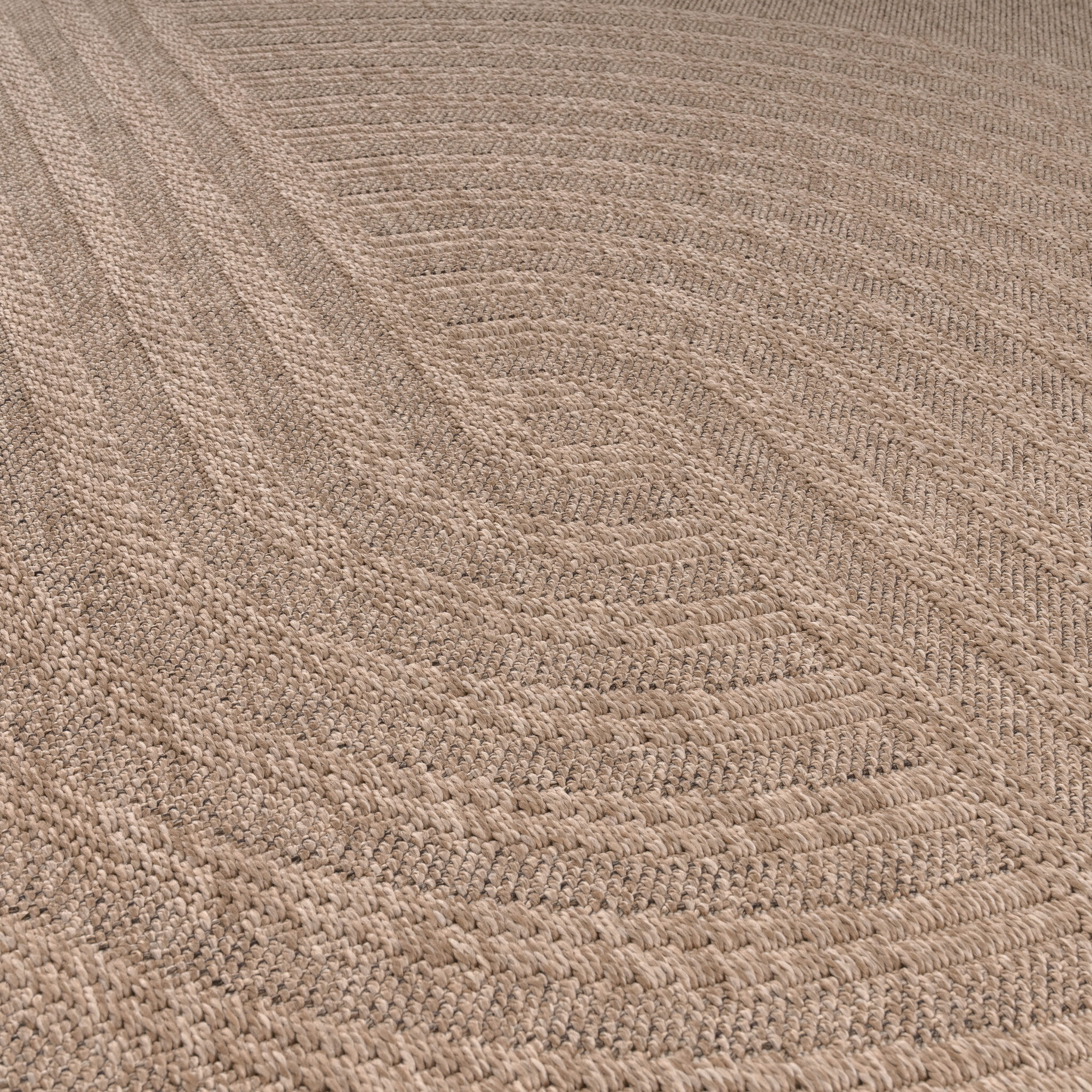 Sahara Japandi Buitenkleed Jute-Look Weerbestendig Vloerkleed Beige Zwart