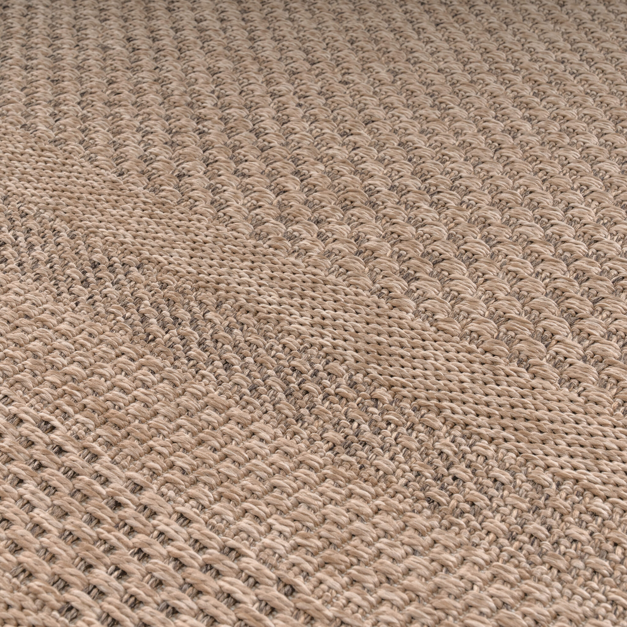 Sahara Rond Buitenkleed Jute-Look Weerbestendig Vloerkleed Beige