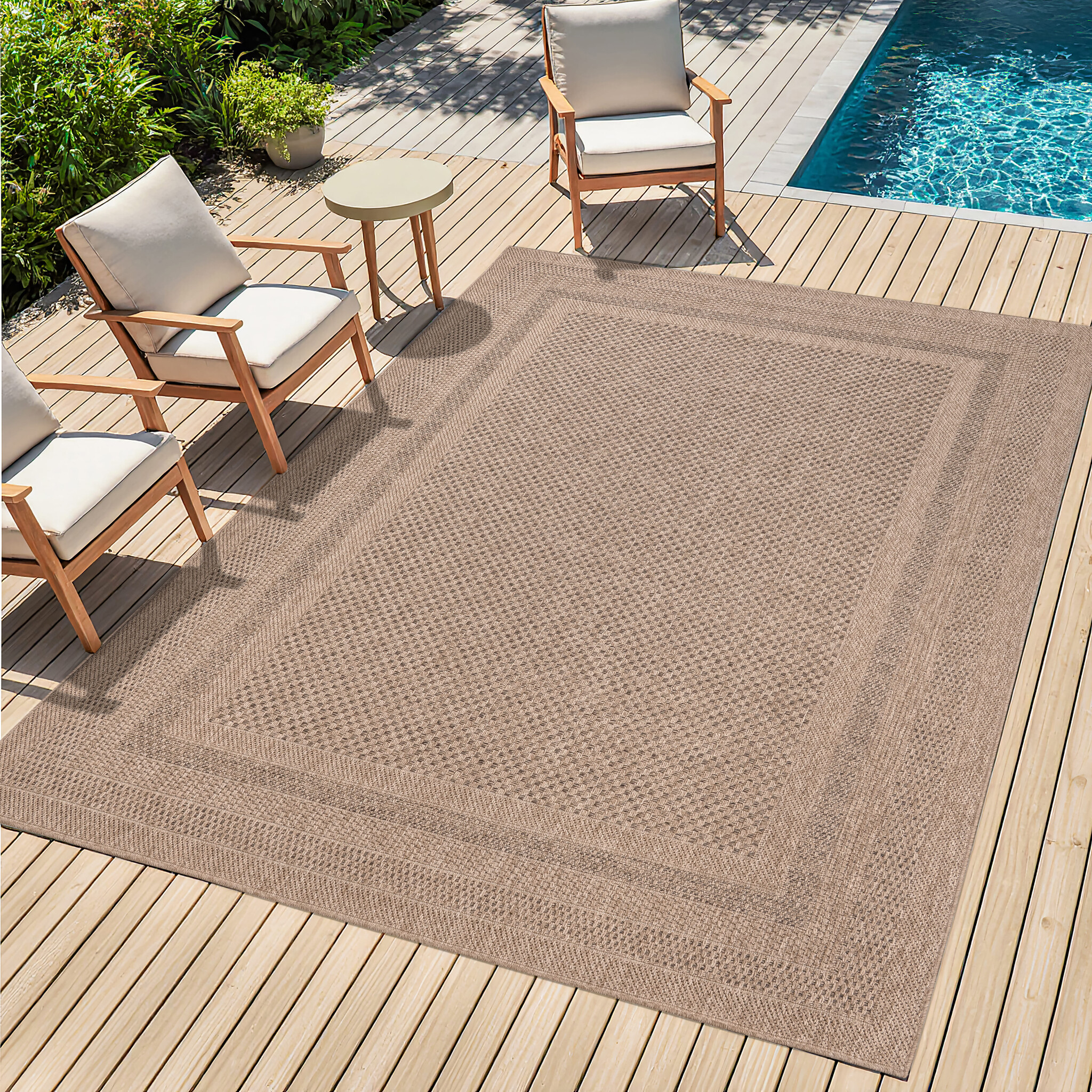 Sahara Buitenkleed Jute-Look Weerbestendig Vloerkleed Beige