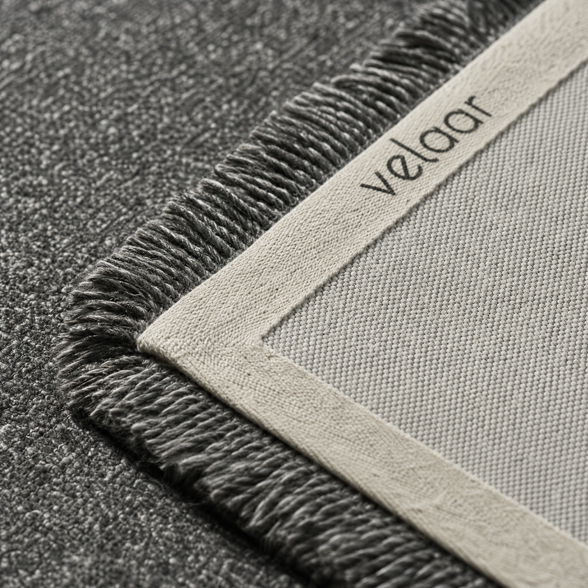 Vloerkleed Flocus Wol Effen Grijs Antraciet