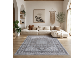 Star Vintage Vloerkleed Wasbaar Anti Slip Grijs Beige