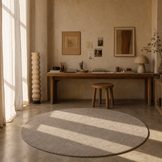 Comfy Soft - Rond Effen Vloerkleed Wasbaar Uni Beige
