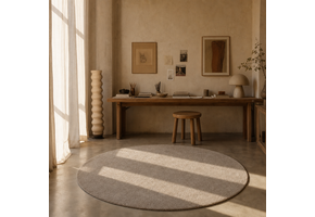Comfy Soft - Rond Effen Vloerkleed Wasbaar Uni Beige