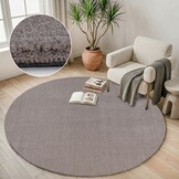 Comfy Premium - Rond Luxe Effen Vloerkleed Wasbaar Uni Beige