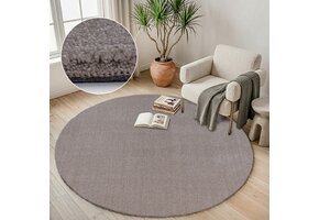 Comfy Premium - Rond Luxe Effen Vloerkleed Wasbaar Uni Beige
