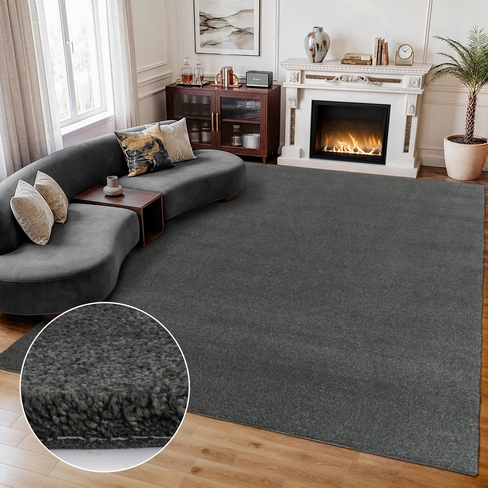 Comfy Premium - Luxe Effen Vloerkleed Wasbaar Uni Groen