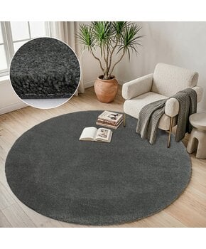 Comfy Premium - Rond Luxe Effen Vloerkleed Wasbaar Uni Groen