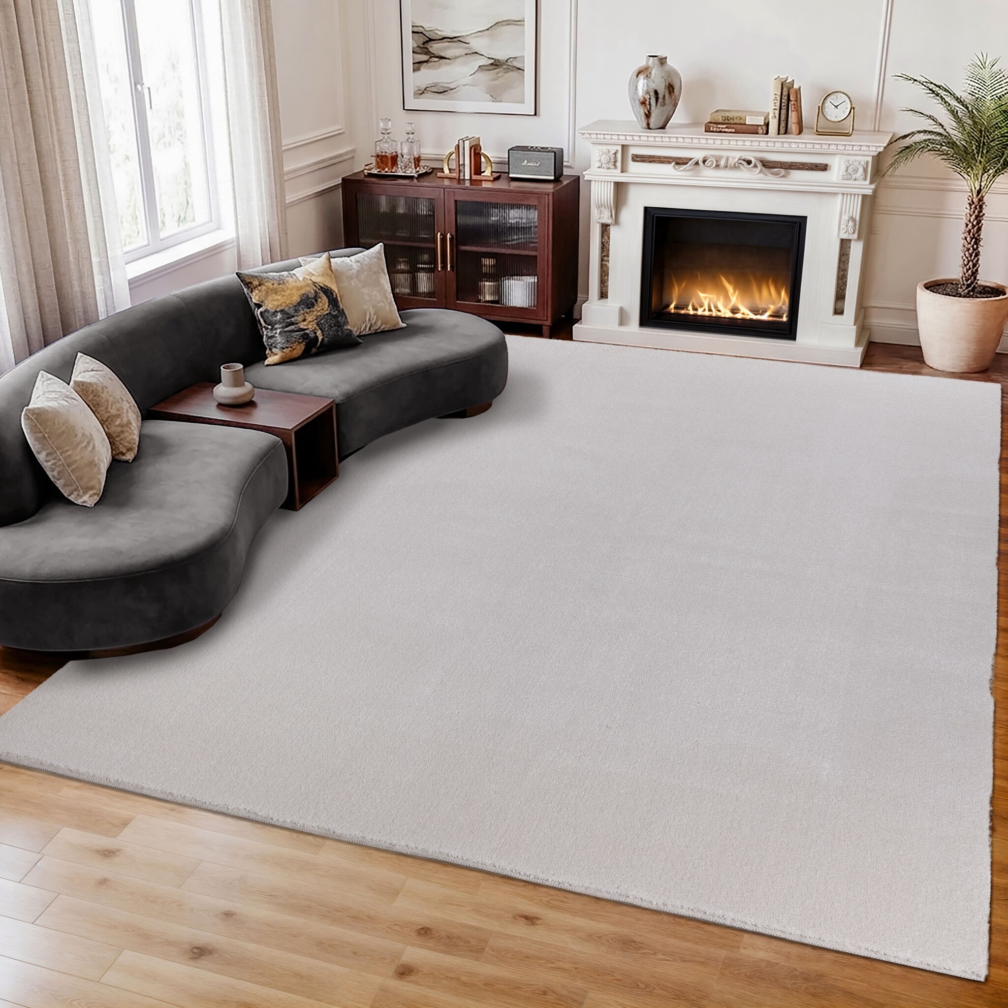 Comfy Premium - Luxe Effen Vloerkleed Wasbaar Uni Creme