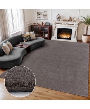 Comfy Premium - Luxe Effen Vloerkleed Wasbaar Uni Taupe
