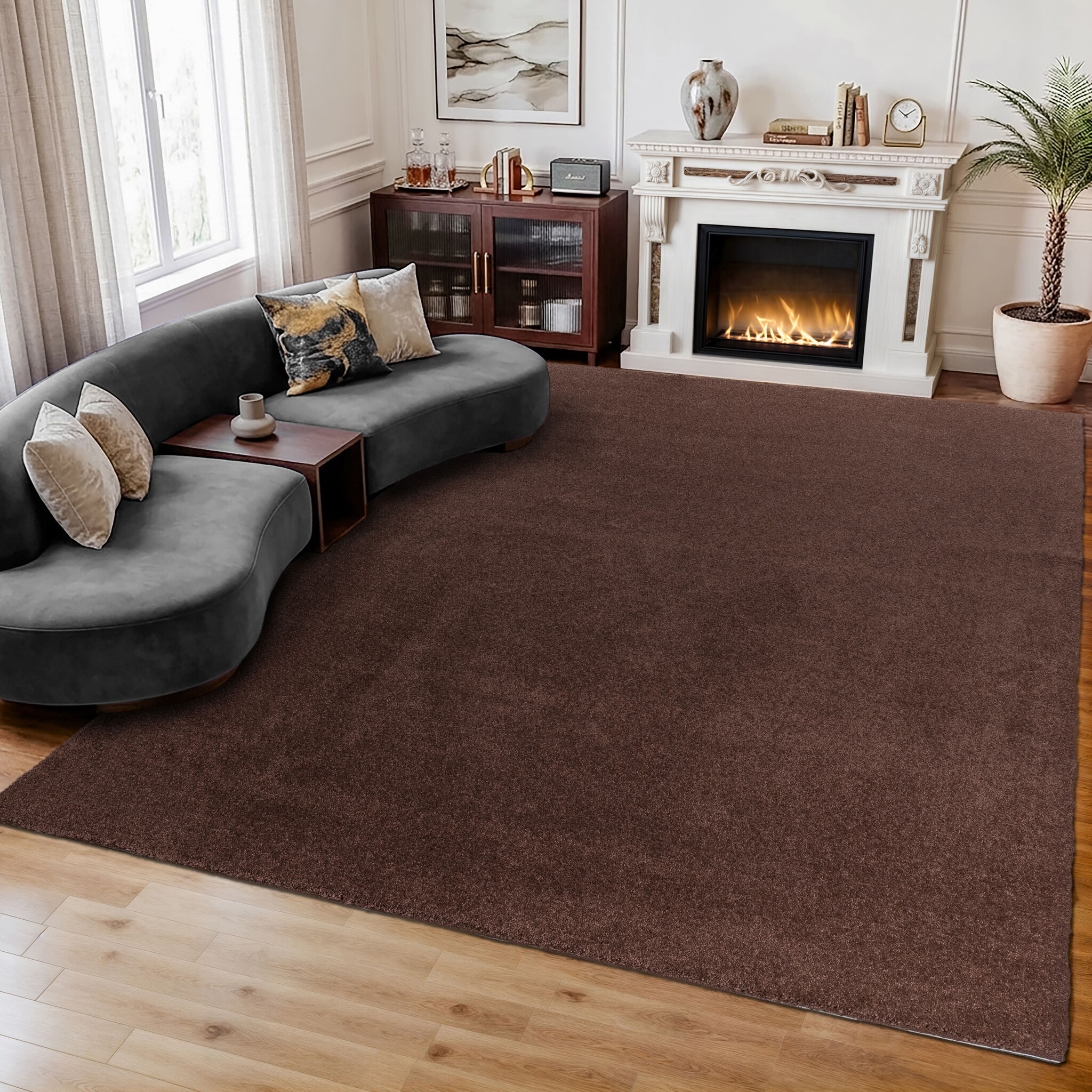 Comfy Premium - Luxe Effen Vloerkleed Wasbaar Uni Terra