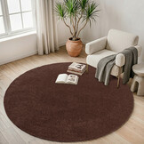 Comfy Premium - Rond Luxe Effen Vloerkleed Wasbaar Uni Terra