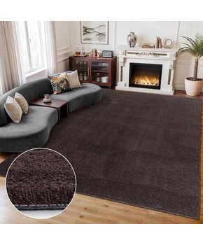 Comfy Premium - Luxe Effen Vloerkleed Wasbaar Uni Bruin