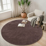 Comfy Premium - Rond Luxe Effen Vloerkleed Wasbaar Uni Bruin