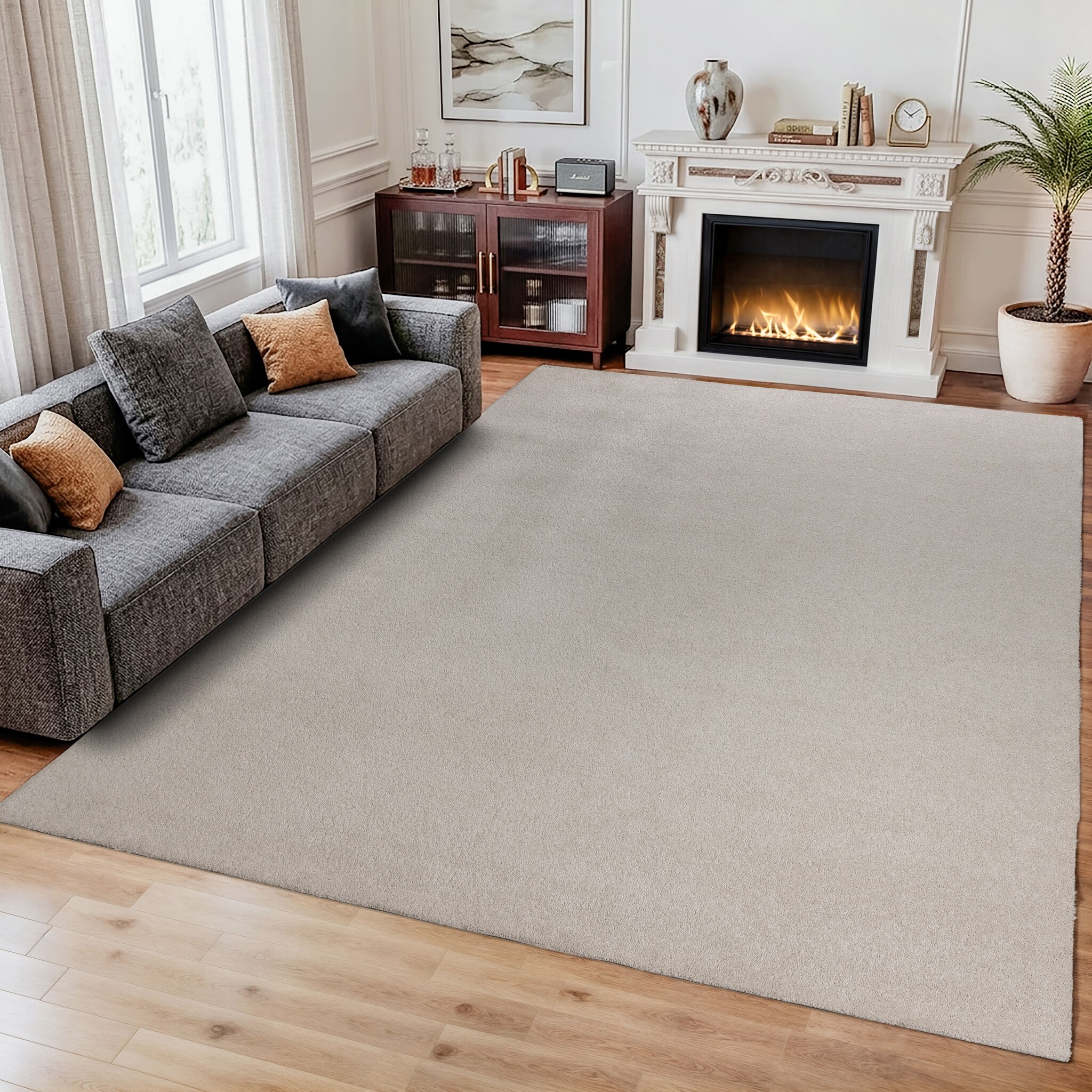 Comfy Soft - Effen Vloerkleed Wasbaar Uni Creme