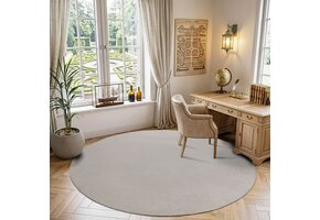 Comfy Soft - Rond Effen Vloerkleed Wasbaar Uni Creme