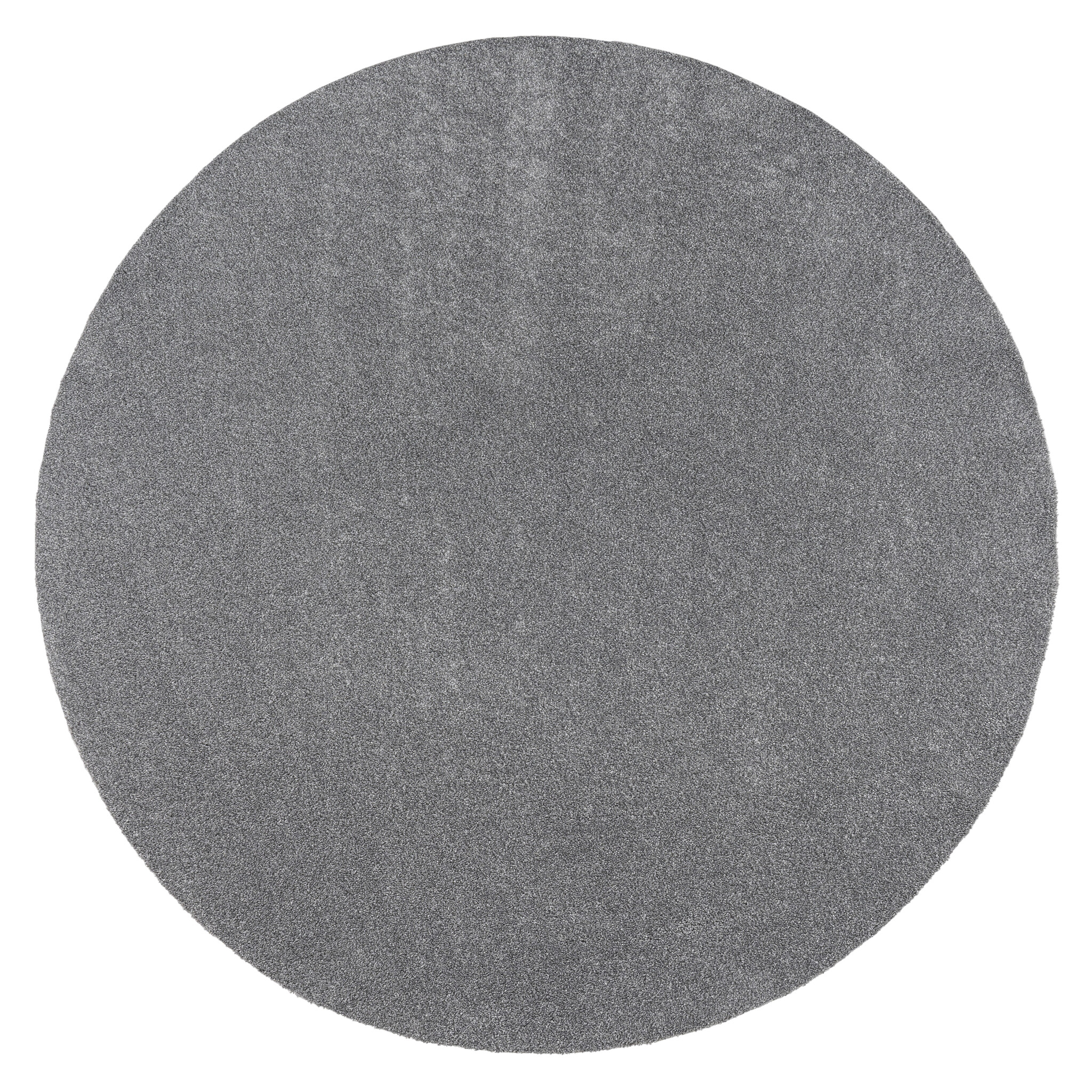 Comfy Soft - Rond Effen Vloerkleed Wasbaar Uni Grijs