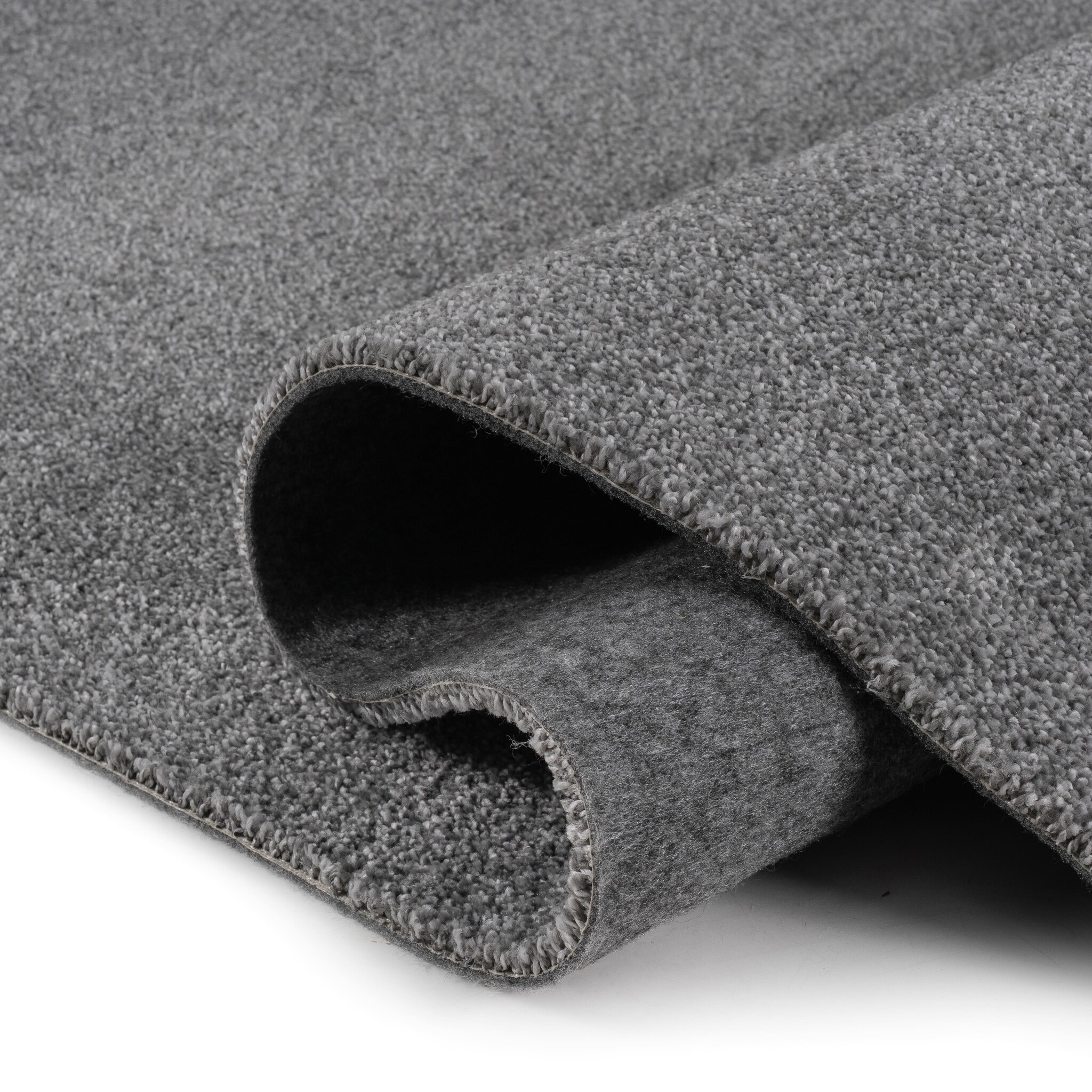 Comfy Soft - Rond Effen Vloerkleed Wasbaar Uni Grijs