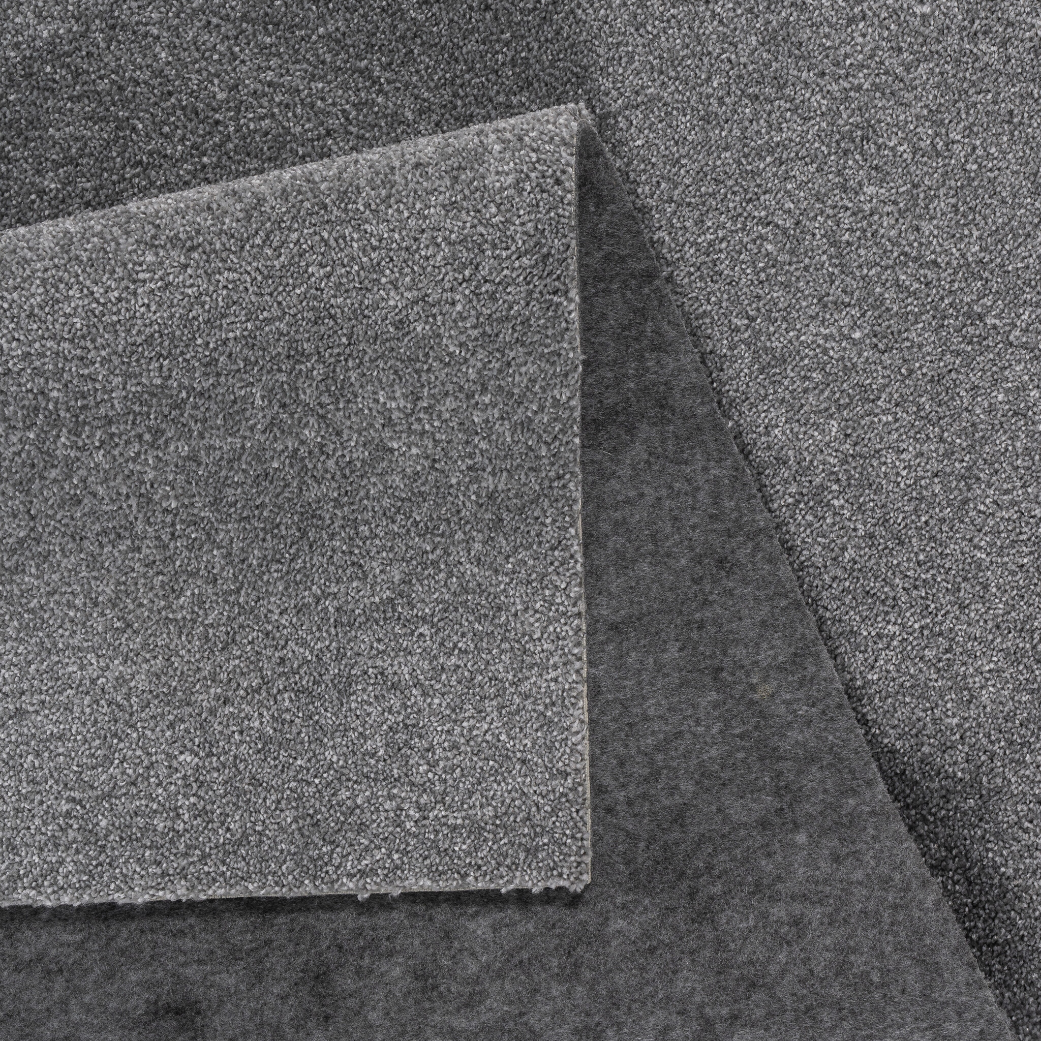 Comfy Soft - Rond Effen Vloerkleed Wasbaar Uni Grijs
