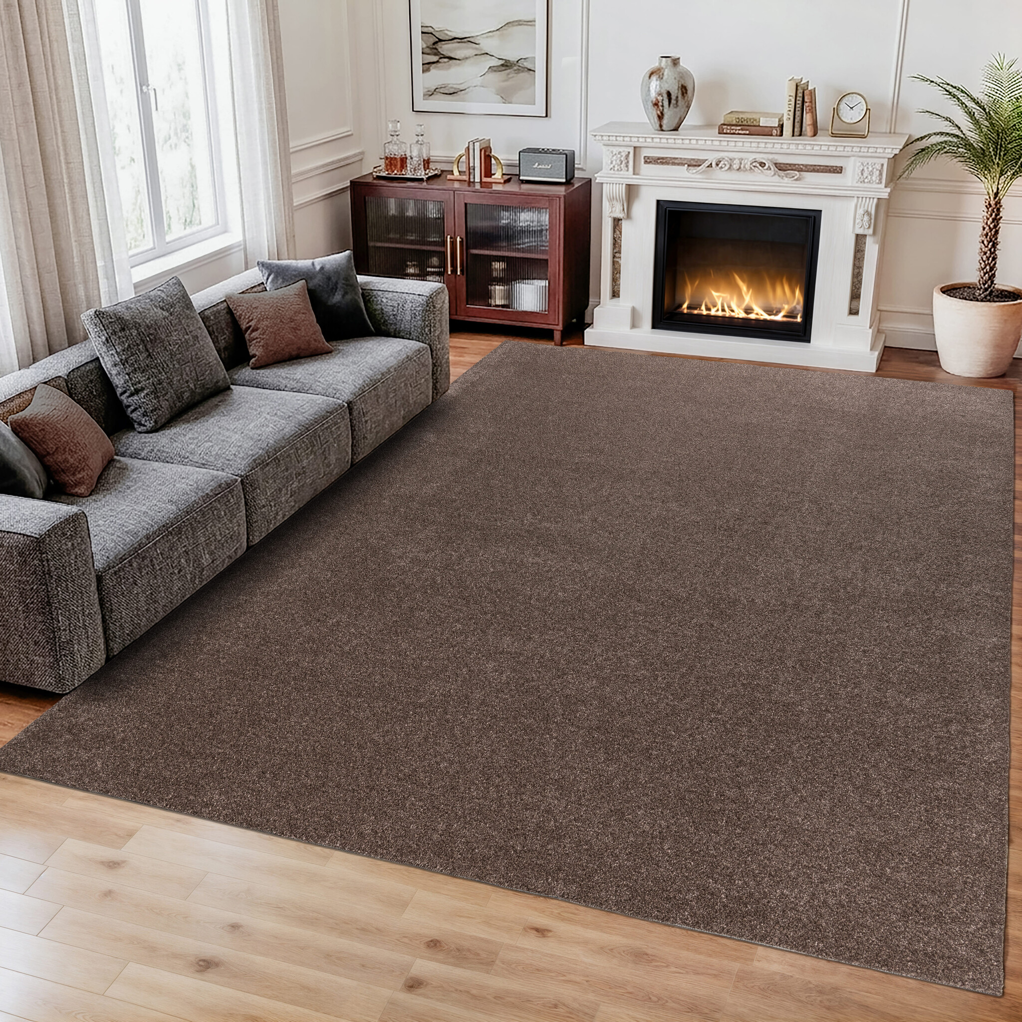 Comfy Soft - Effen Vloerkleed Wasbaar Uni Bruin Comfy Soft - Effen Vloerkleed Wasbaar Uni Bruin Donker Beige