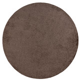 Comfy Soft - Rond Effen Vloerkleed Wasbaar Uni Bruin Donker Beige