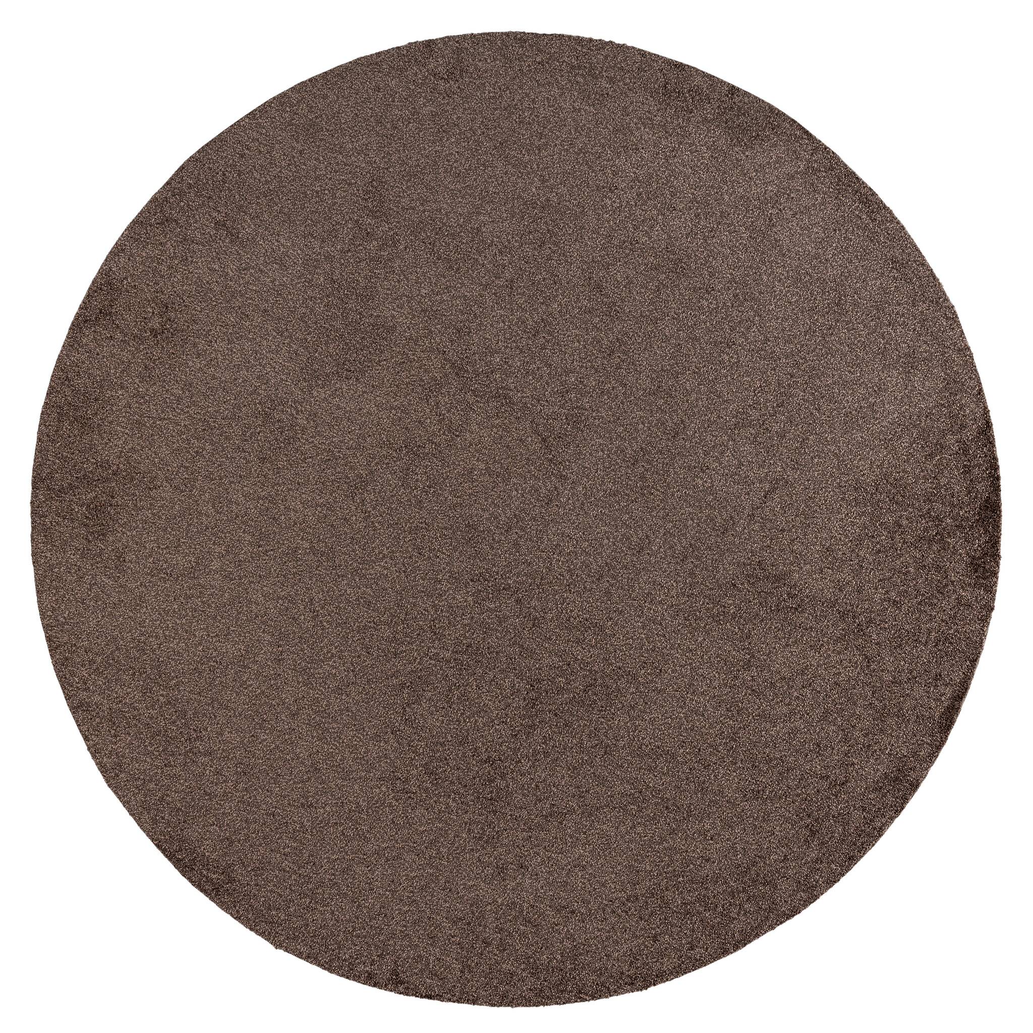 Comfy Soft - Rond Effen Vloerkleed Wasbaar Uni Bruin Donker Beige
