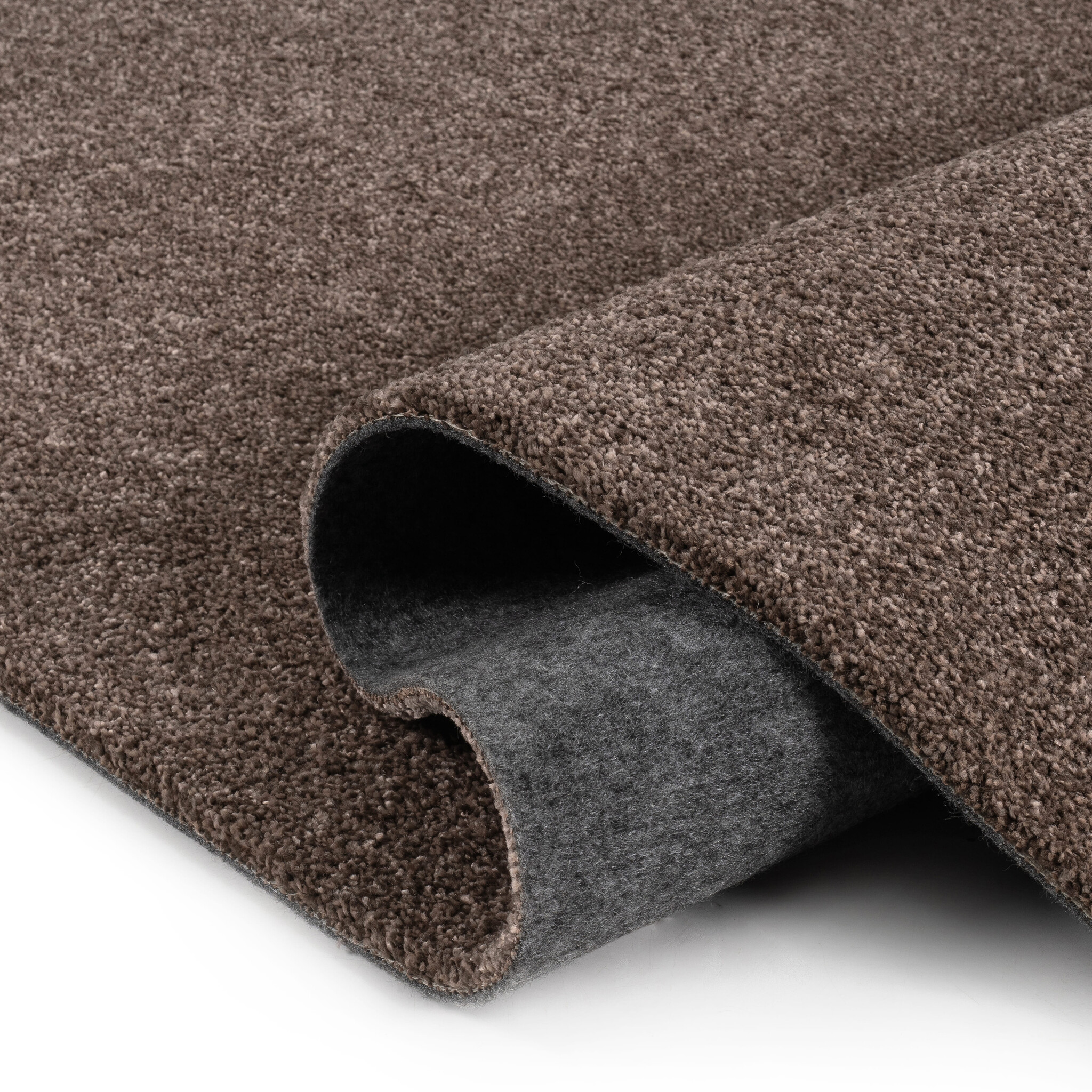 Comfy Soft - Rond Effen Vloerkleed Wasbaar Uni Bruin Donker Beige