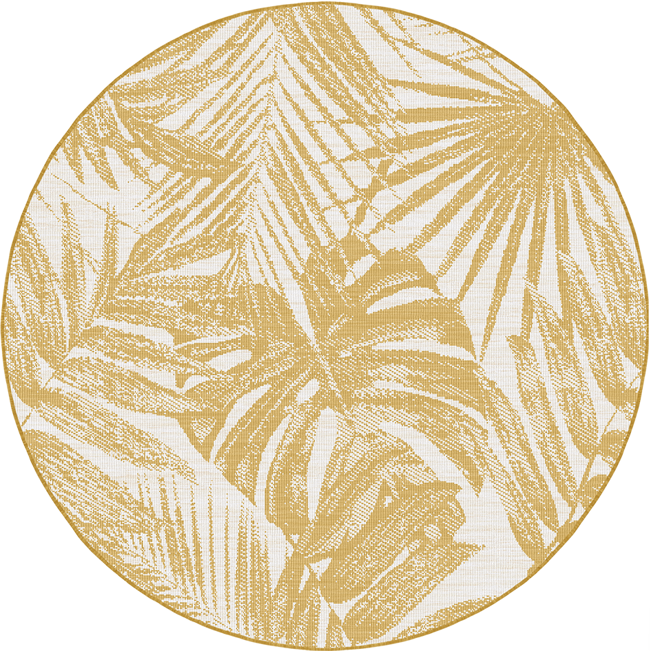 Buitenkleed - Brussels Rond Palm Geel