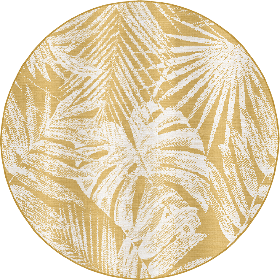 Buitenkleed - Brussels Rond Palm Geel