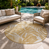 Buitenkleed - Brussels Rond Palm Geel