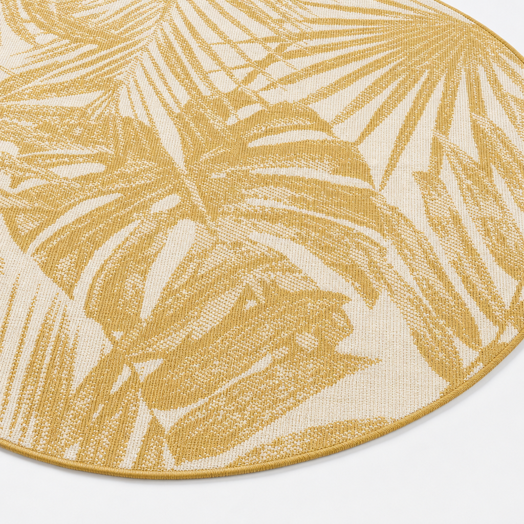 Buitenkleed - Brussels Rond Palm Geel