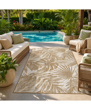 Buitenkleed - Brussels Palm Linnen Beige